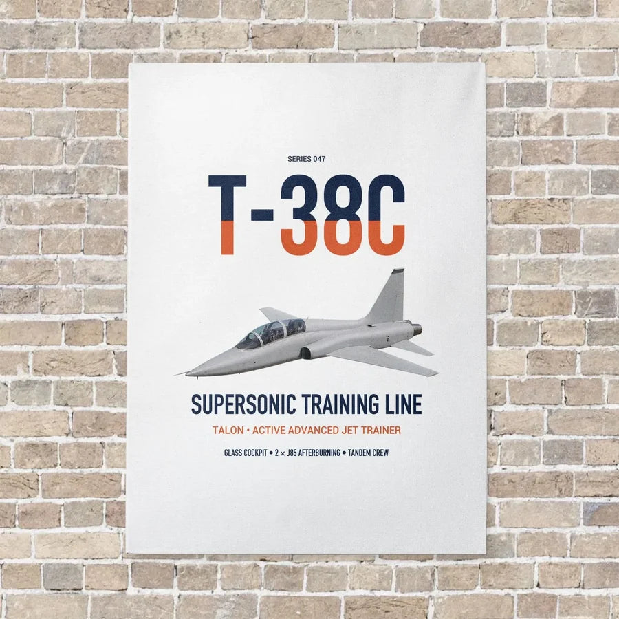 T-38C Talon vertical canvas print - no frame - white background