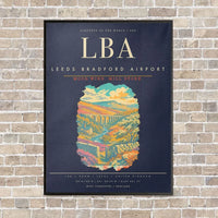 Thumbnail for Leeds Bradford Airport LBA - Canvas Framed - Navy Blue