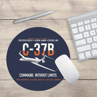 Thumbnail for C-37B Global Command Link design on navy blue round mouse pad