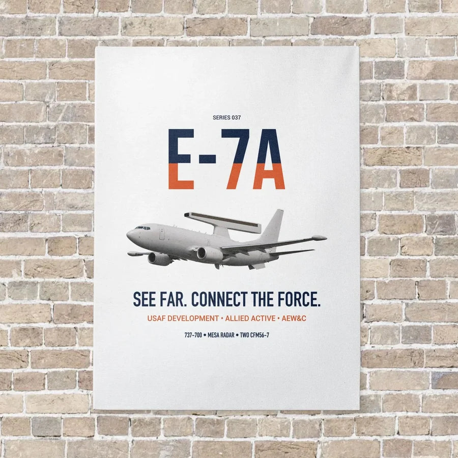 E-7A Wedgetail vertical canvas print - no frame - white background
