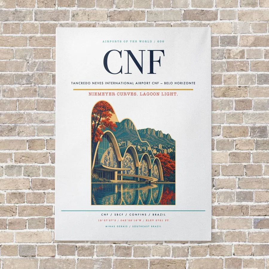 Tancredo Neves International Airport CNF — Belo Horizonte vertical canvas print - no frame - white background