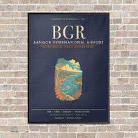 Thumbnail for Bangor International Airport BGR - Canvas Framed - Navy Blue