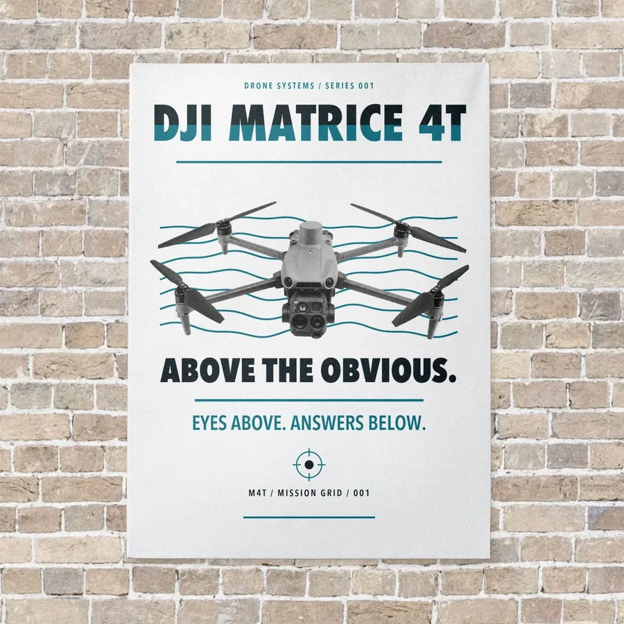 DJI Matrice 4T vertical canvas print - no frame - white background
