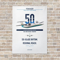 Thumbnail for Fokker 50 vertical canvas print - no frame - white background