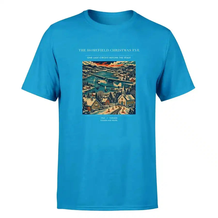 VINTAGE G4449 - The Homefield Christmas Eve - Premium T-Shirt design on turquoise premium t shirt