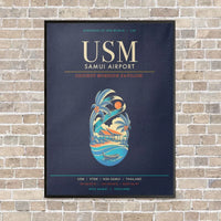 Thumbnail for Samui Airport Koh Samui USM - Canvas Framed - Navy Blue