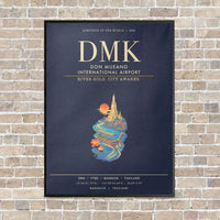 Thumbnail for Don Mueang International Airport Bangkok DMK - Canvas Framed - Navy Blue