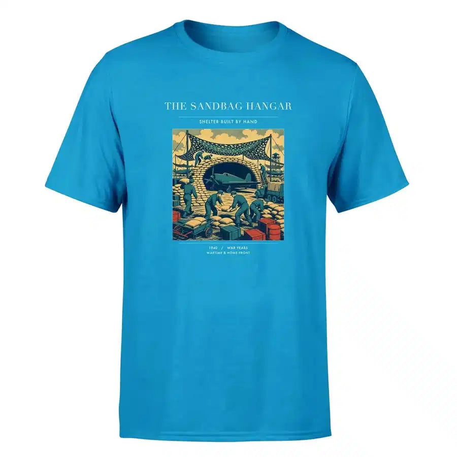 VINTAGE G4505 - The Sandbag Hangar - Premium T-Shirt design on turquoise premium t shirt