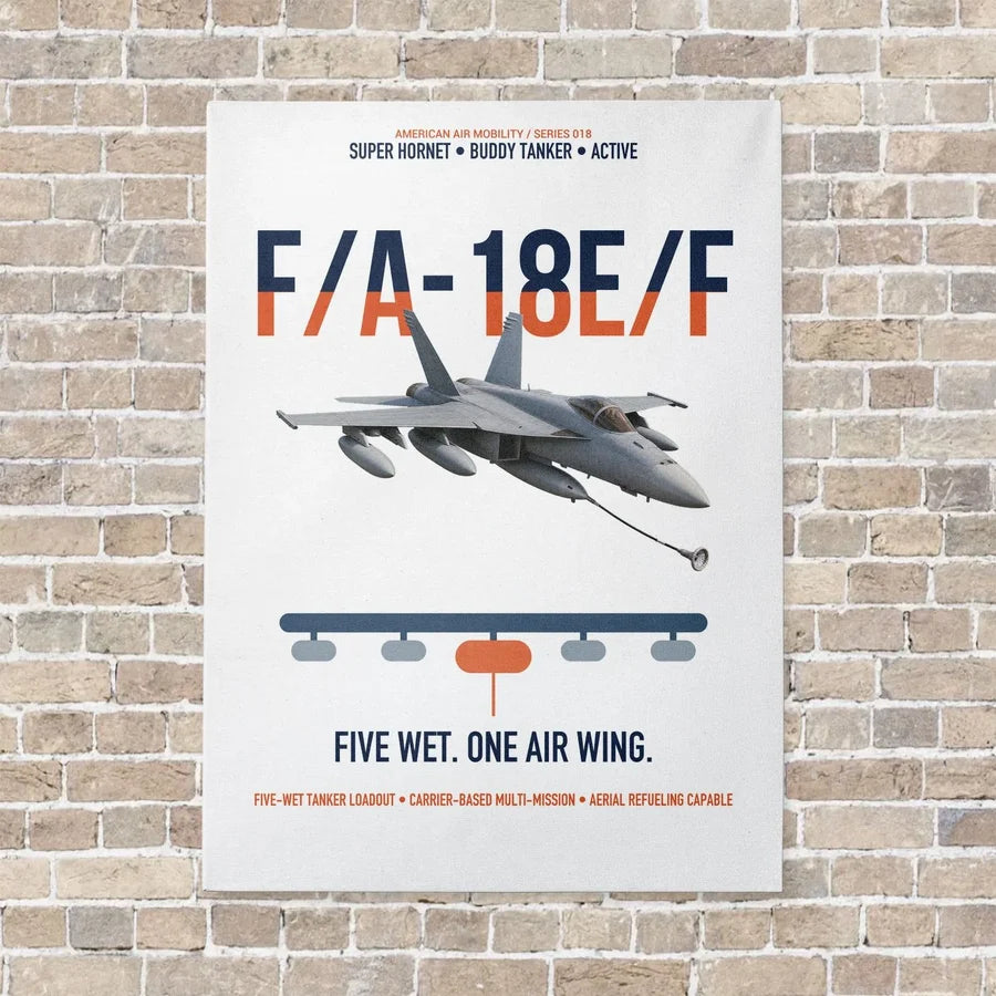 F A-18E F Buddy Tanker vertical canvas print - no frame - white background