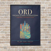 Thumbnail for Chicago O'Hare International Airport ORD - Canvas Framed - Navy Blue