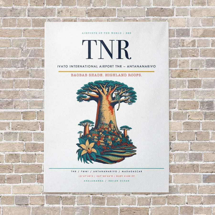 Ivato International Airport TNR — Antananarivo vertical canvas print - no frame - white background