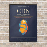 Thumbnail for Gdansk Lech Waesa Airport GDN - Canvas Framed - Navy Blue