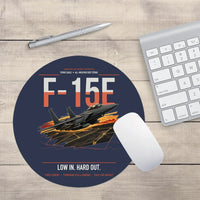 Thumbnail for F-15E Strike Eagle design on navy blue round mouse pad