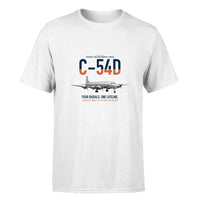 Thumbnail for C-54D Skymaster design on white double-side t-shirt, single-side print