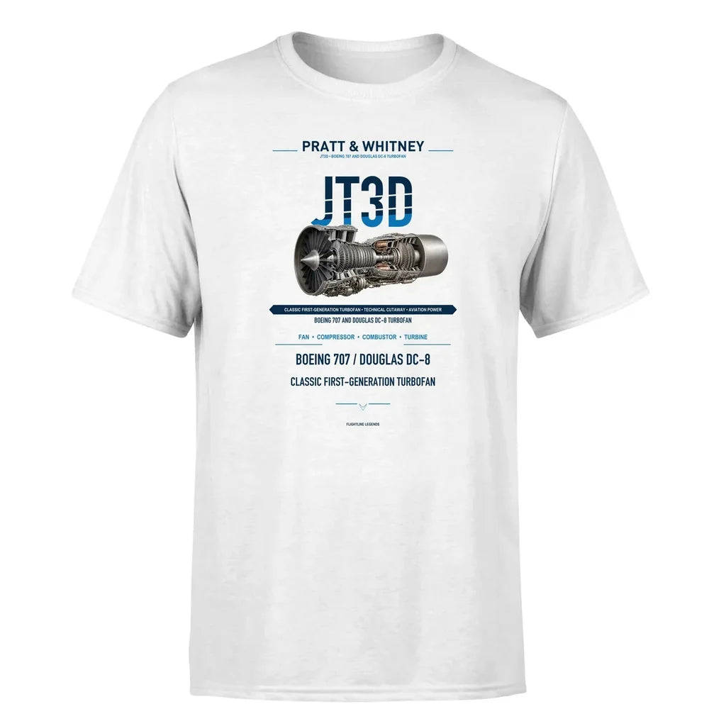 JT3D design on white single side