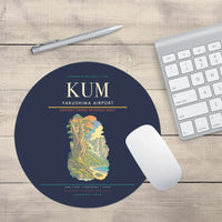 Thumbnail for Yakushima Airport (KUM) design on navy blue round mouse pad