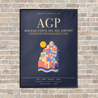 Thumbnail for Malaga-Costa del Sol Airport AGP - Canvas Framed - Navy Blue