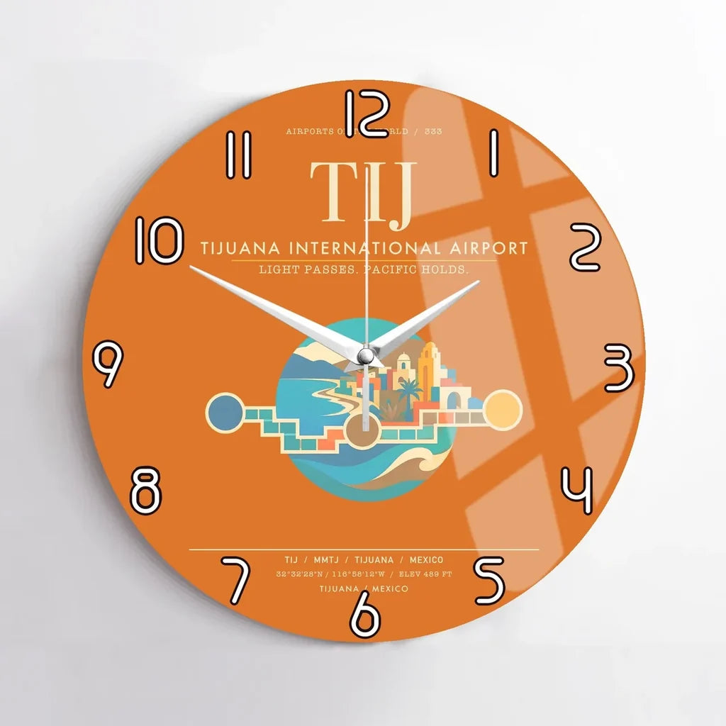 Tijuana International Airport TIJ Wall-Clock No-Frame - Orange