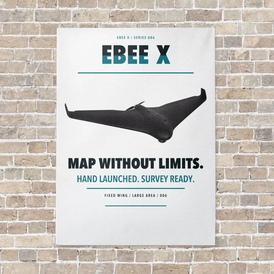 AgEagle eBee X vertical canvas print - no frame - white background