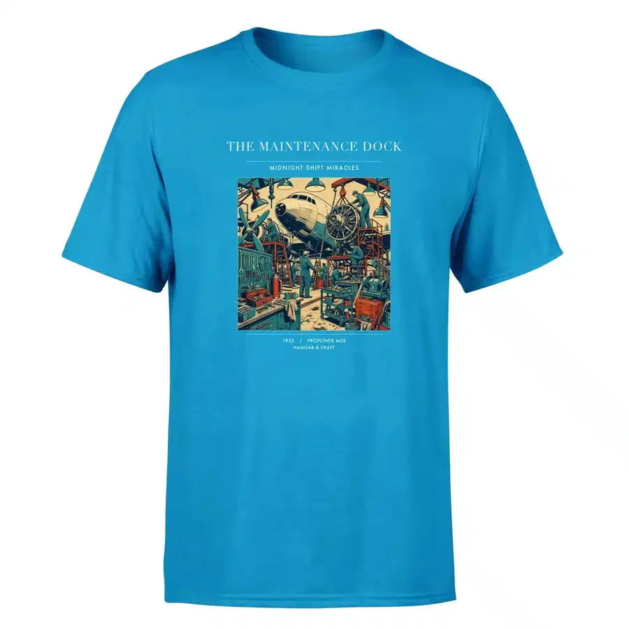 VINTAGE G4094 - The Maintenance Dock - Premium T-Shirt design on turquoise premium t shirt