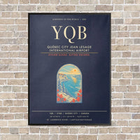Thumbnail for Quebec City Jean Lesage International Airport YQB - Canvas Framed - Navy Blue