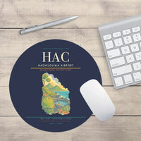 Thumbnail for Hachijojima Airport (HAC) design on navy blue round mouse pad