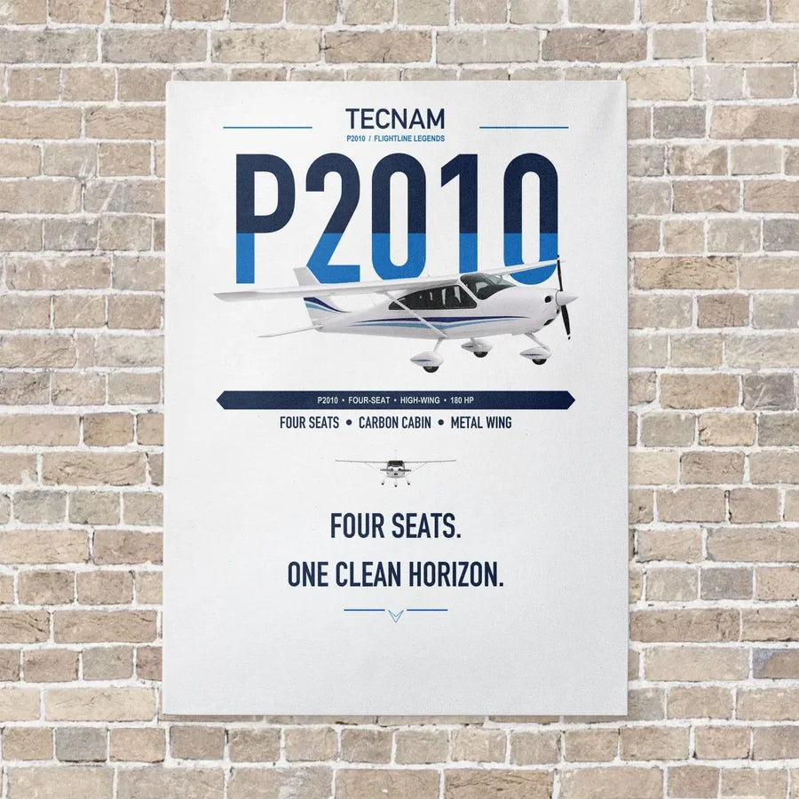 Tecnam P2010 vertical canvas print - no frame - white background