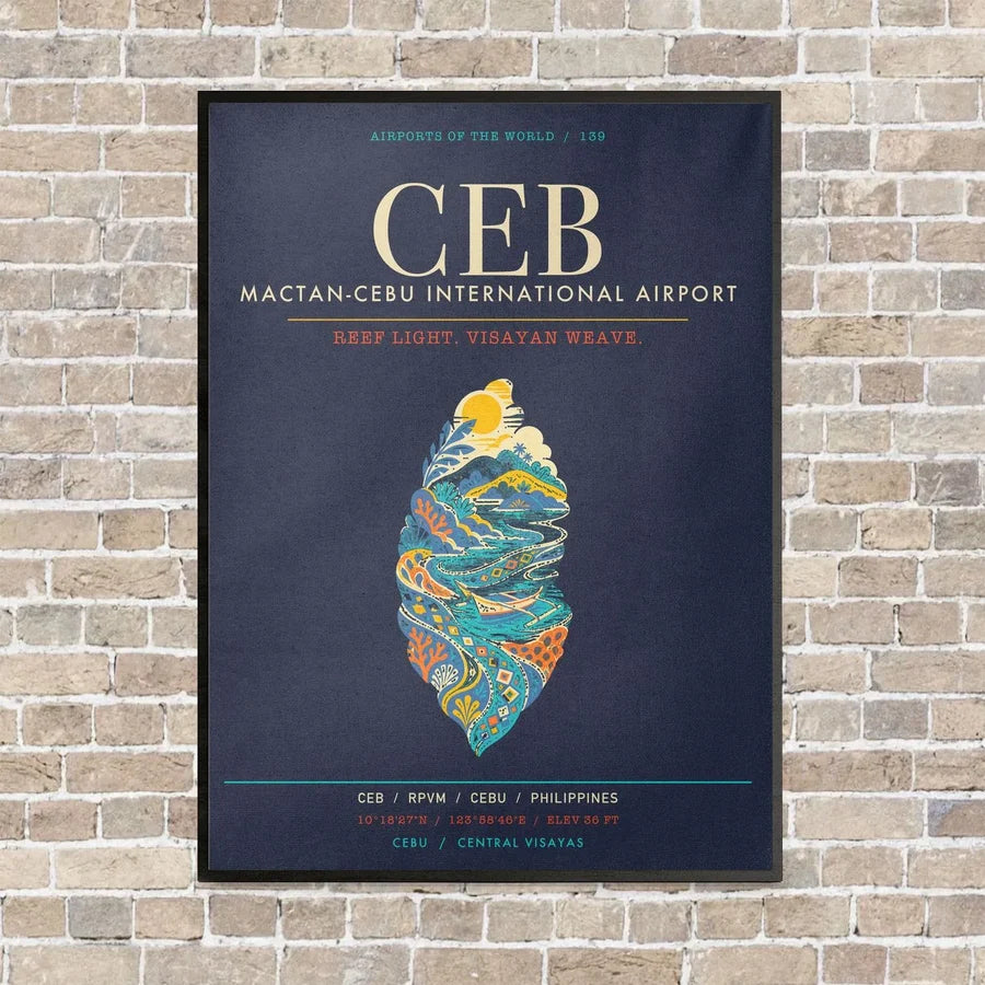 Mactan-Cebu International Airport CEB - Canvas Framed - Navy Blue