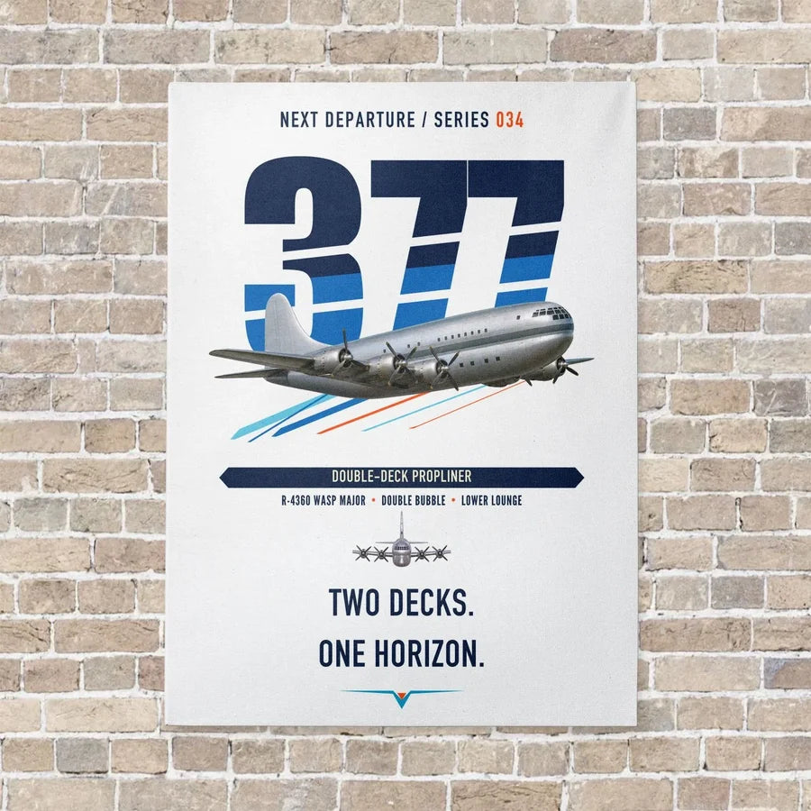Boeing 377 Stratocruiser vertical canvas print - no frame - white background