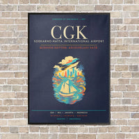 Thumbnail for Jakarta Soekarno-Hatta International Airport CGK - Canvas Framed - Navy Blue
