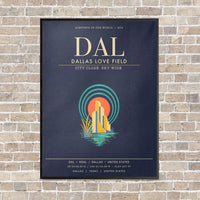 Thumbnail for Dallas Love Field DAL - Canvas Framed - Navy Blue