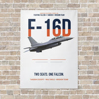 Thumbnail for F-16D Fighting Falcon Two Seats One Falcon vertical canvas print - no frame - white background