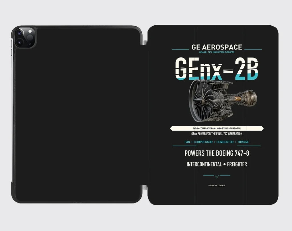 GEnx-2B design on black ipad tablet case