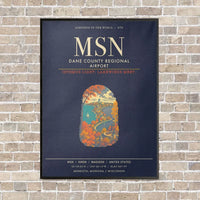 Thumbnail for Dane County Regional Airport Madison MSN - Canvas Framed - Navy Blue