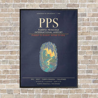 Thumbnail for Puerto Princesa International Airport PPS - Canvas Framed - Navy Blue