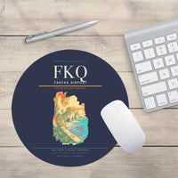 Thumbnail for Fakfak Airport (FKQ) design on navy blue round mouse pad