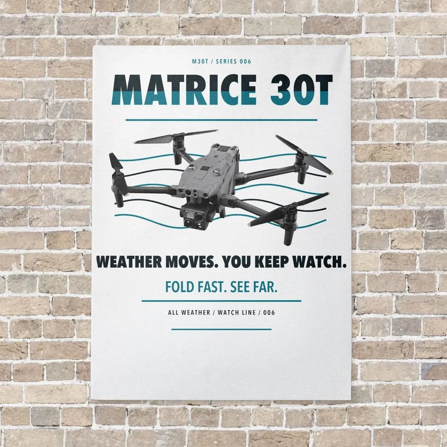 DJI Matrice 30T vertical canvas print - no frame - white background