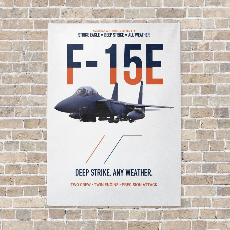 F-15E Strike Eagle Deep Strike Any Weather vertical canvas print - no frame - white background