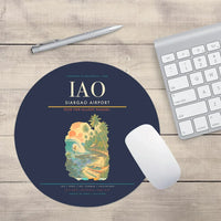 Thumbnail for Siargao Airport (IAO) design on navy blue round mouse pad