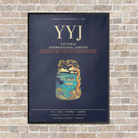 Thumbnail for Victoria International Airport YYJ - Canvas Framed - Navy Blue