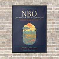 Thumbnail for Jomo Kenyatta International Airport Nairobi NBO - Canvas Framed - Navy Blue