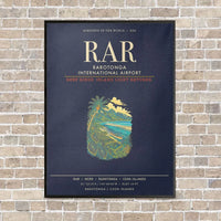 Thumbnail for Rarotonga International Airport RAR - Canvas Framed - Navy Blue