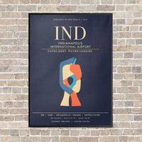 Thumbnail for Indianapolis International Airport IND - Canvas Framed - Navy Blue