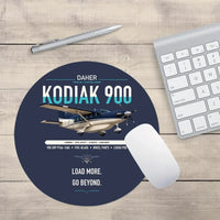 Thumbnail for Daher Kodiak 900 design on navy blue round mouse pad
