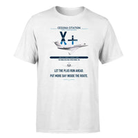 Thumbnail for Cessna Citation X+ design on white double-side t-shirt, single-side print