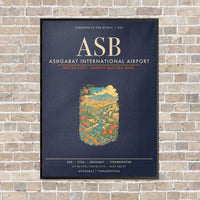 Thumbnail for Ashgabat International Airport ASB - Canvas Framed - Navy Blue