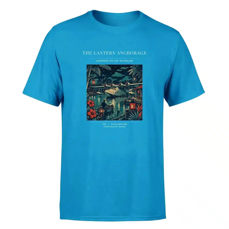 VINTAGE G4187 - The Lantern Anchorage - Premium T-Shirt design on turquoise premium t shirt