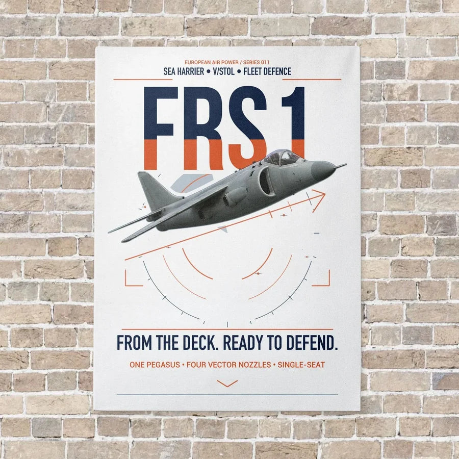 British Aerospace Sea Harrier FRS.1 vertical canvas print - no frame - white background