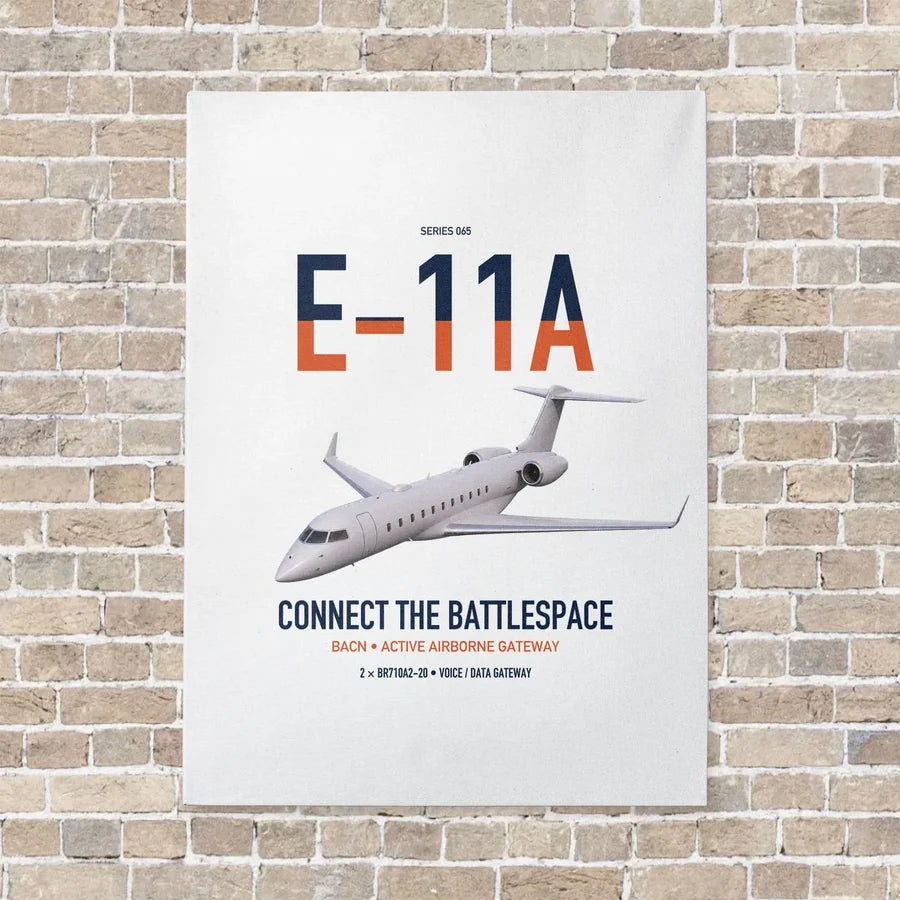 E-11A BACN vertical canvas print - no frame - white background