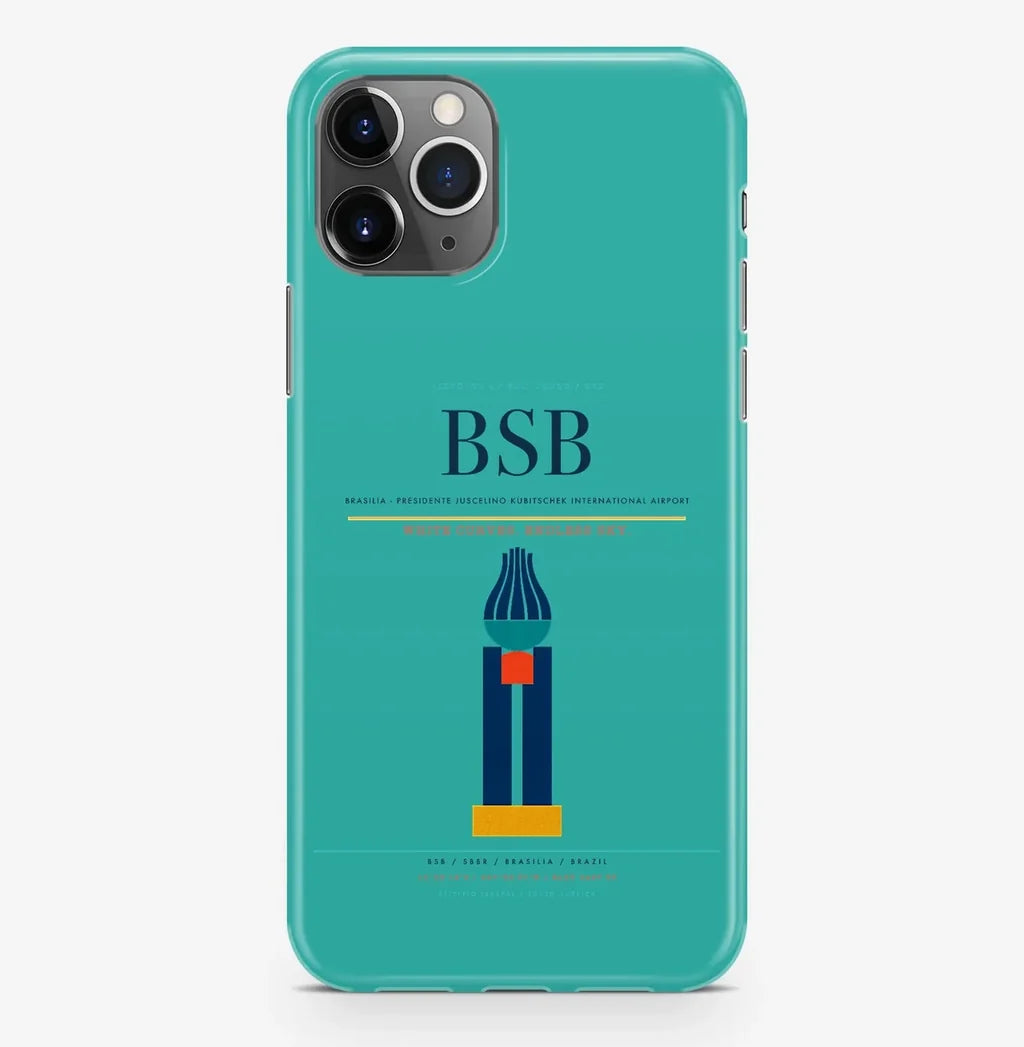 Brasilia Airport (BSB) design on turquoise iPhone 16 Pro MagSafe case